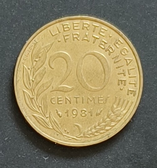 1981 France 20 Centimes coin