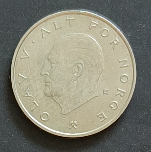 1 Krone King Olav V. Krona Crown