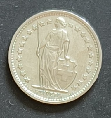 1975 Swiss 1/2 Franc coin